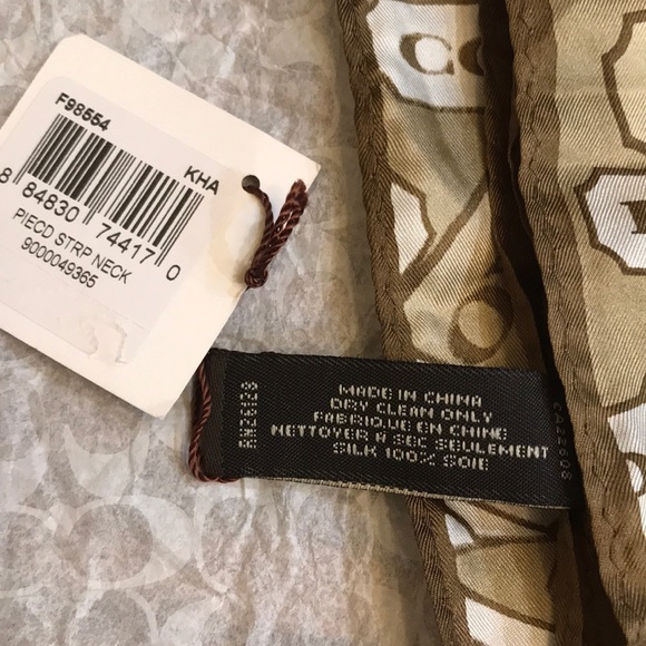 Coach 100% silk scarf COACH monogram - Picture 4 of 5